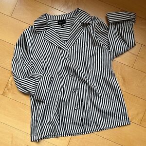 Who What Wear Silky Striped Blouse